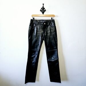 Gap Genuine Leather Boot Cut Pants Size 4 Y2K EUC